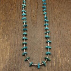 Vintage heishi and turquoise slab necklace, Southwestern, Native American